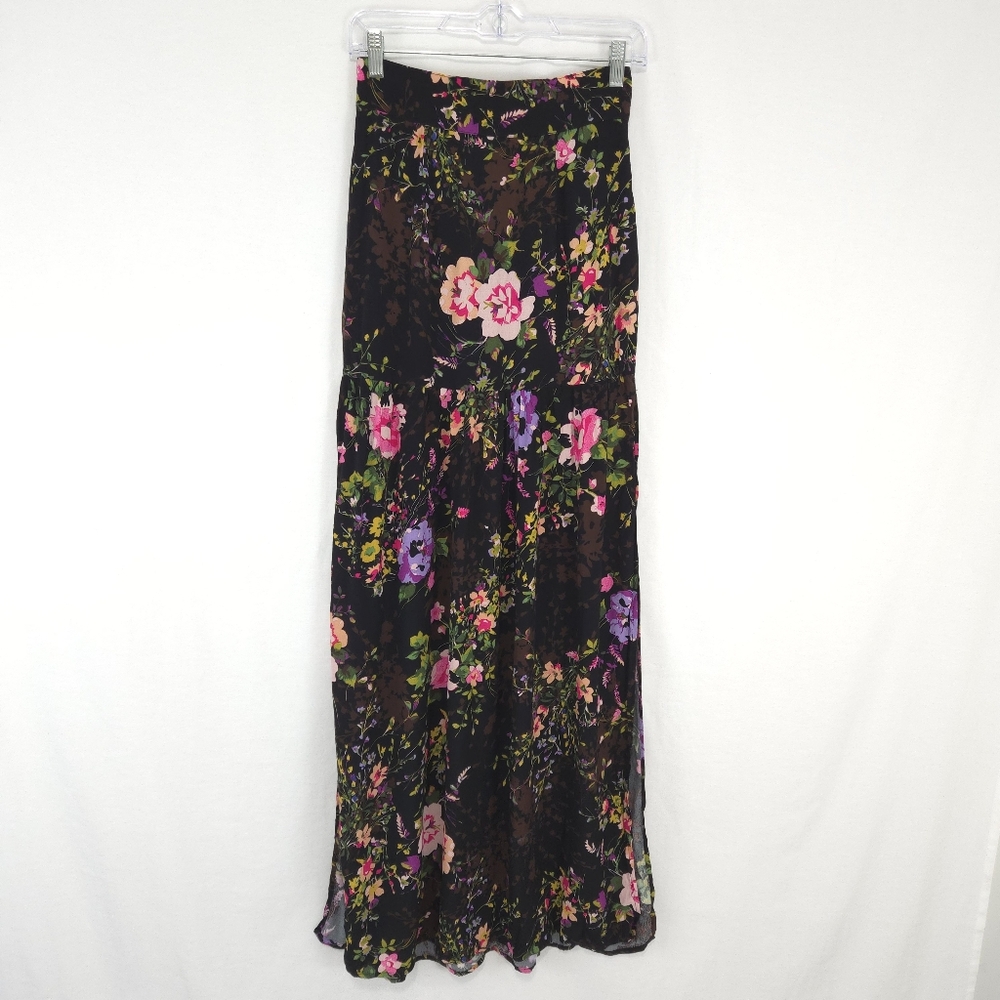 Flynn Skye Women's Floral Print Tiered Maxi Skirt